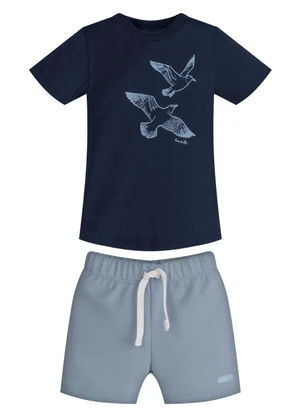 Trick Nick - Conjunto Infantil Camiseta com Bermuda Azul - TRICK NICK