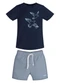 Trick Nick - Conjunto Infantil Camiseta com Bermuda Marrom - variação: Azul