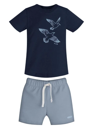Trick Nick - Conjunto Infantil Camiseta com Bermuda Azul - TRICK NICK