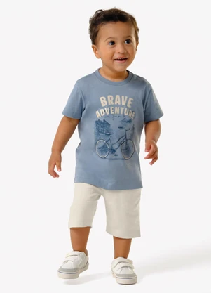 Trick Nick - Conjunto Infantil Camiseta com Bermuda Azul - TRICK NICK
