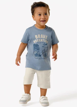 Trick Nick - Conjunto Infantil Camiseta com Bermuda Azul - TRICK NICK