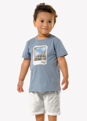 Trick Nick - Conjunto Infantil Camiseta com Bermuda Azul - TRICK NICK