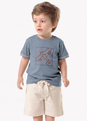 Trick Nick - Conjunto Infantil Camiseta com Bermuda Azul - TRICK NICK