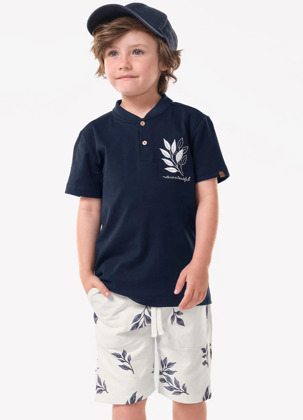 Trick Nick - Conjunto Infantil Camiseta com Bermuda Azul