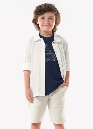 Trick Nick - Conjunto Infantil Camiseta com Bermuda Azul - TRICK NICK