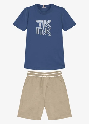 Trick Nick - Conjunto Infantil Camiseta com Bermuda Azul - TRICK NICK