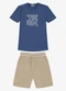 Trick Nick - Conjunto Infantil Camiseta com Bermuda Marrom - variação: Azul