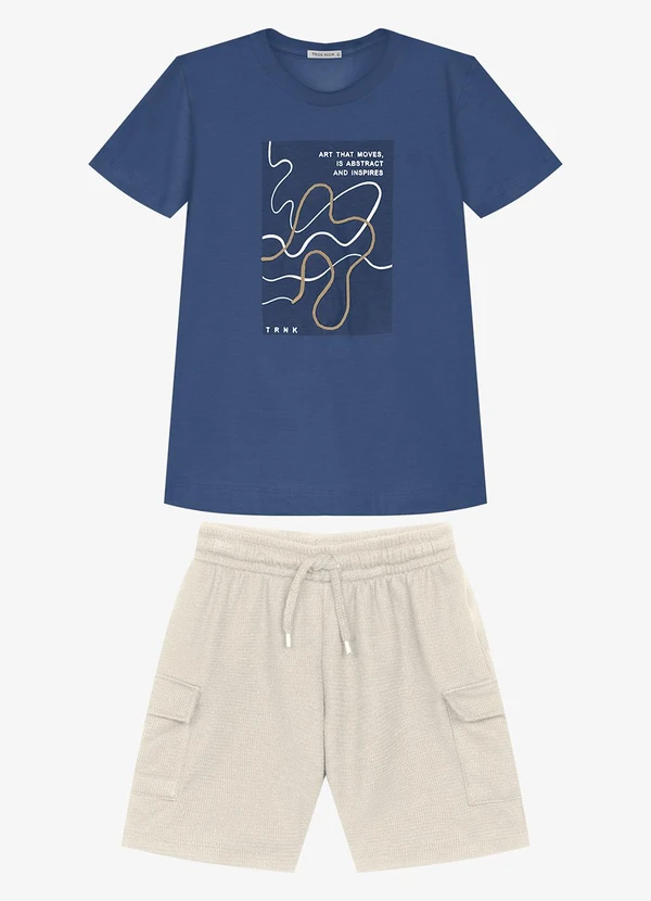 Trick Nick - Conjunto Infantil Camiseta com Bermuda Azul