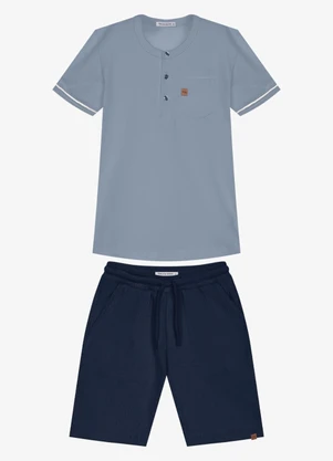 Trick Nick - Conjunto Infantil Camiseta com Bermuda Azul - TRICK NICK