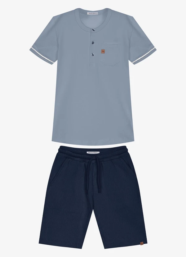 Trick Nick - Conjunto Infantil Camiseta com Bermuda Azul