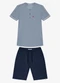 Trick Nick - Conjunto Infantil Camiseta com Bermuda Bege - variação: Azul