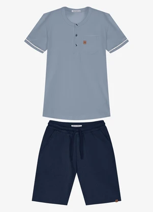 Trick Nick - Conjunto Infantil Camiseta com Bermuda Azul - TRICK NICK