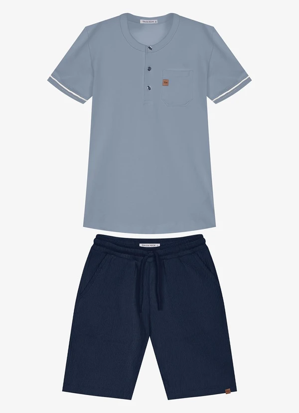 Trick Nick - Conjunto Infantil Camiseta com Bermuda Azul