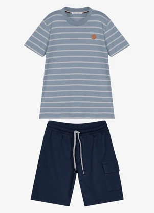 Trick Nick - Conjunto Infantil Camiseta com Bermuda Azul - TRICK NICK
