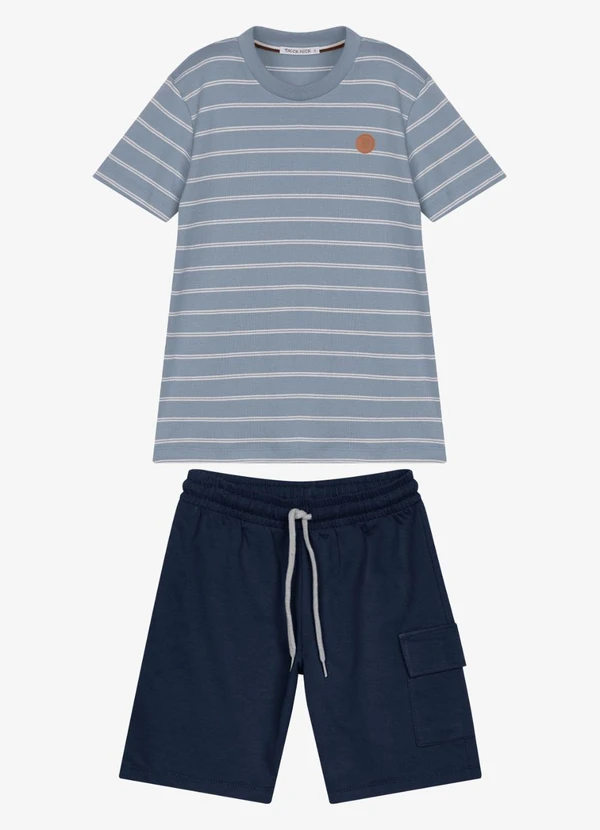 Trick Nick - Conjunto Infantil Camiseta com Bermuda Azul