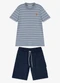 Trick Nick - Conjunto Infantil Camiseta com Bermuda Marrom - variação: Azul