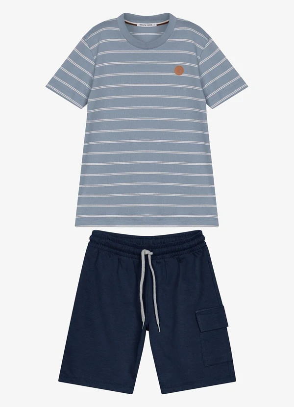 Trick Nick - Conjunto Infantil Camiseta com Bermuda Azul