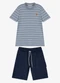 Trick Nick - Conjunto Infantil Camiseta com Bermuda Marrom - variação: Azul