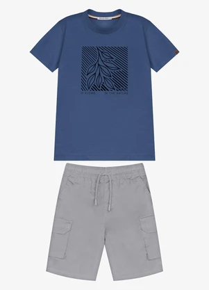 Trick Nick - Conjunto Infantil Camiseta com Bermuda Azul - TRICK NICK