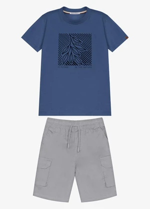 Trick Nick - Conjunto Infantil Camiseta com Bermuda Azul - TRICK NICK