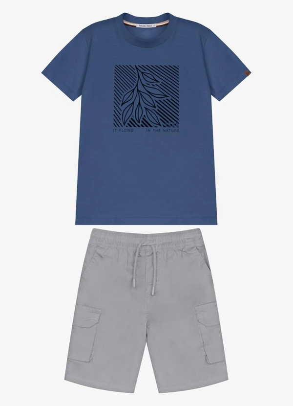 Trick Nick - Conjunto Infantil Camiseta com Bermuda Azul