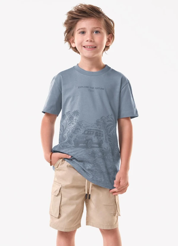 Trick Nick - Conjunto Infantil Camiseta com Bermuda Azul