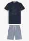 Trick Nick - Conjunto Infantil Camiseta com Bermuda Azul - variação: Azul