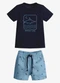 Trick Nick - Conjunto Infantil Camiseta com Bermuda Amarelo - variação: Azul