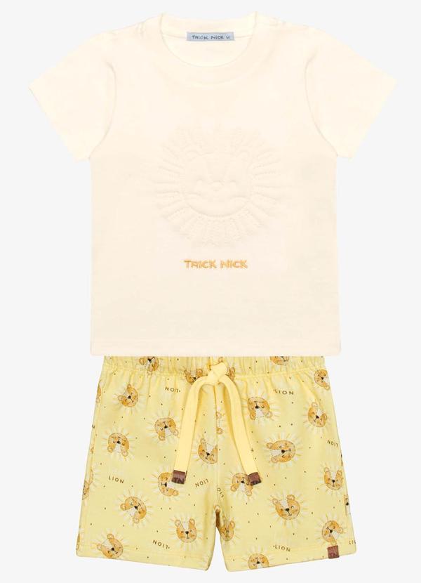 Trick Nick - Conjunto Infantil Camiseta com Bermuda Bege