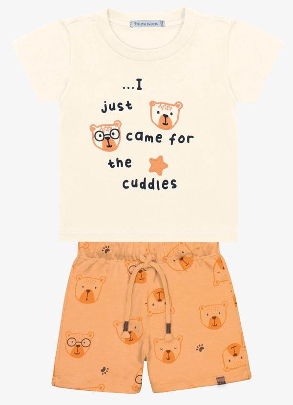Trick Nick - Conjunto Infantil Camiseta com Bermuda Bege