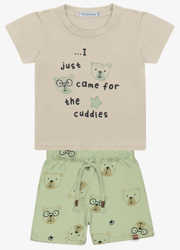 Trick Nick - Conjunto Infantil Camiseta com Bermuda Bege