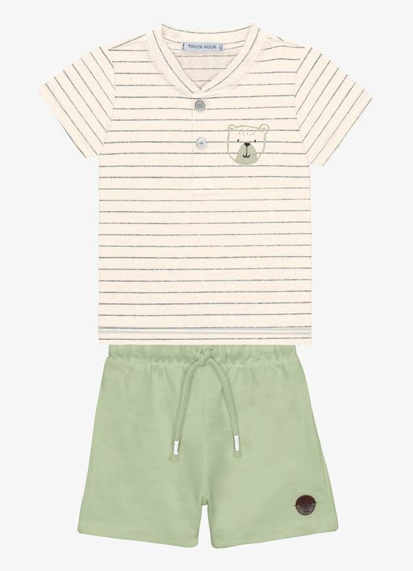 Trick Nick - Conjunto Infantil Camiseta com Bermuda Bege