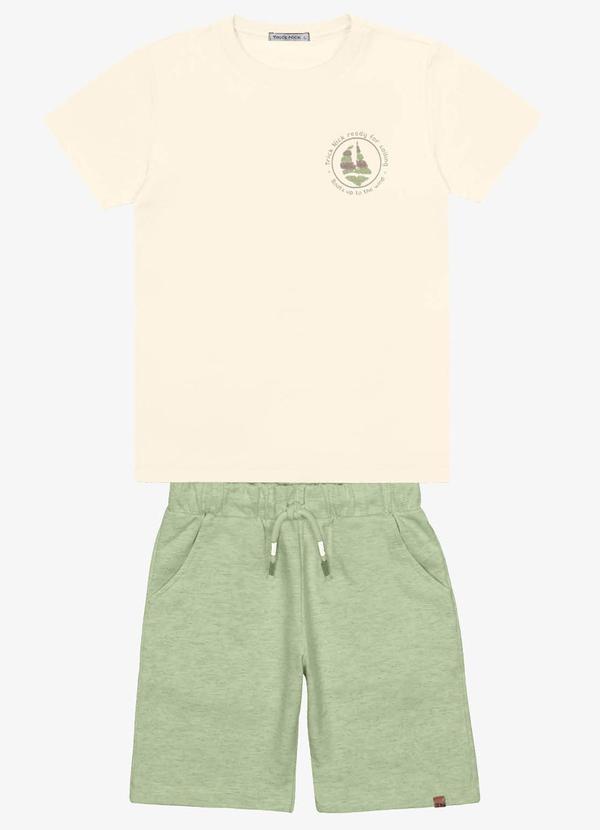 Trick Nick - Conjunto Infantil Camiseta com Bermuda Bege
