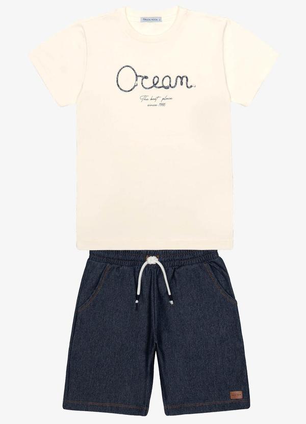 Trick Nick - Conjunto Infantil Camiseta com Bermuda Bege 6