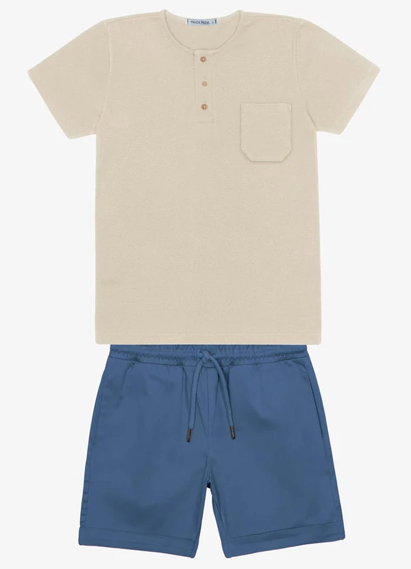 Trick Nick - Conjunto Infantil Camiseta com Bermuda Bege