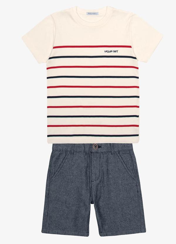 Trick Nick - Conjunto Infantil Camiseta com Bermuda Bege 6