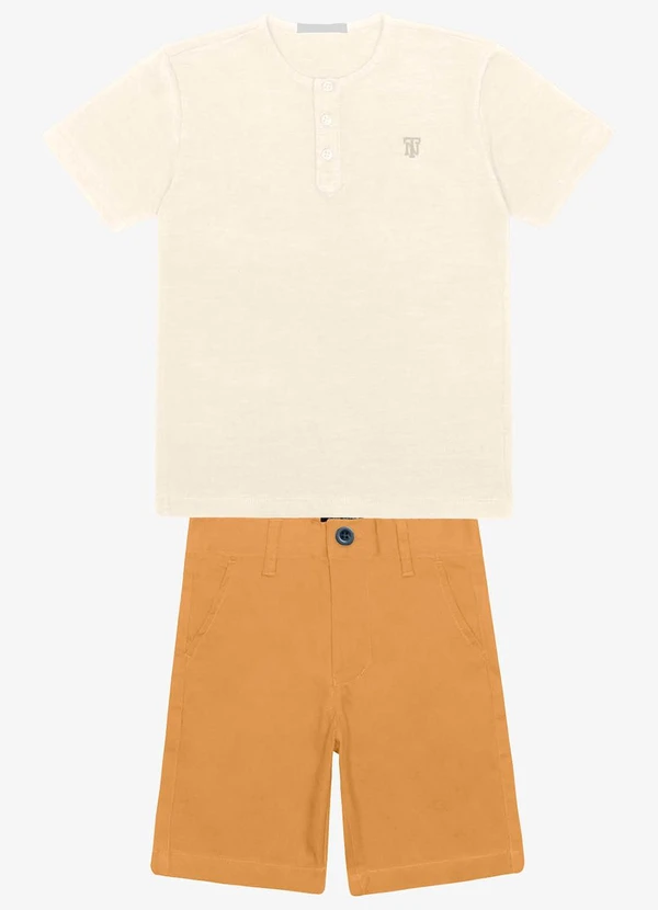 Trick Nick - Conjunto Infantil Camiseta com Bermuda Bege