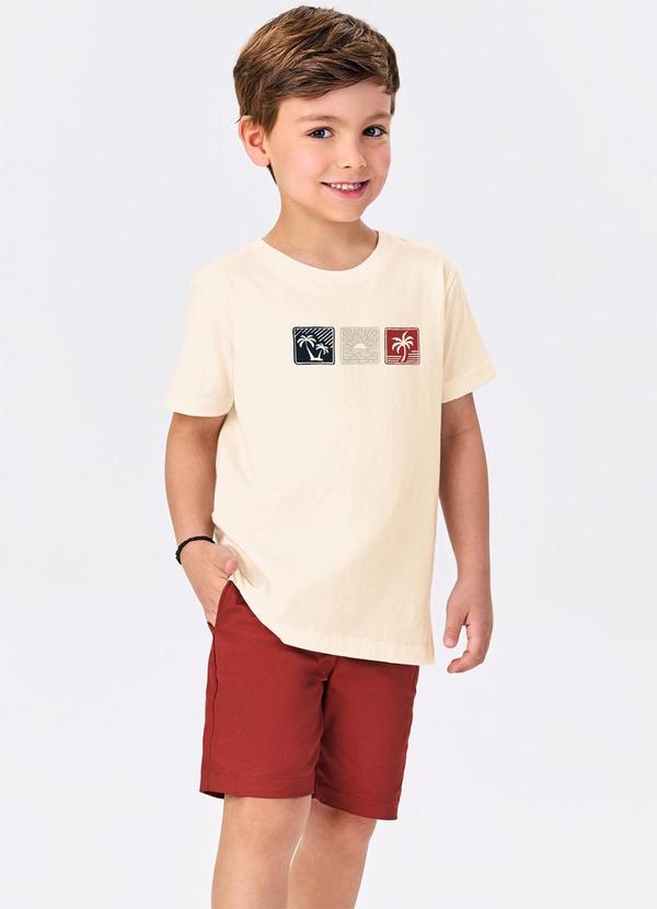 Trick Nick - Conjunto Infantil Camiseta com Bermuda Bege