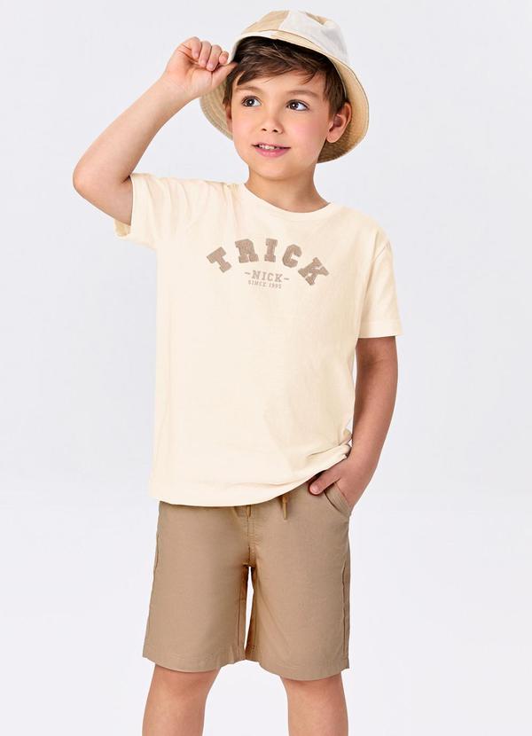 Trick Nick - Conjunto Infantil Camiseta com Bermuda Bege