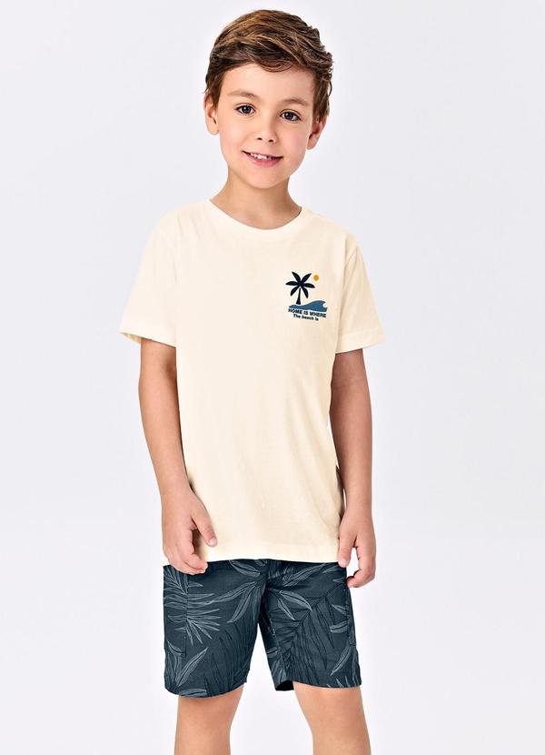 Trick Nick - Conjunto Infantil Camiseta com Bermuda Bege