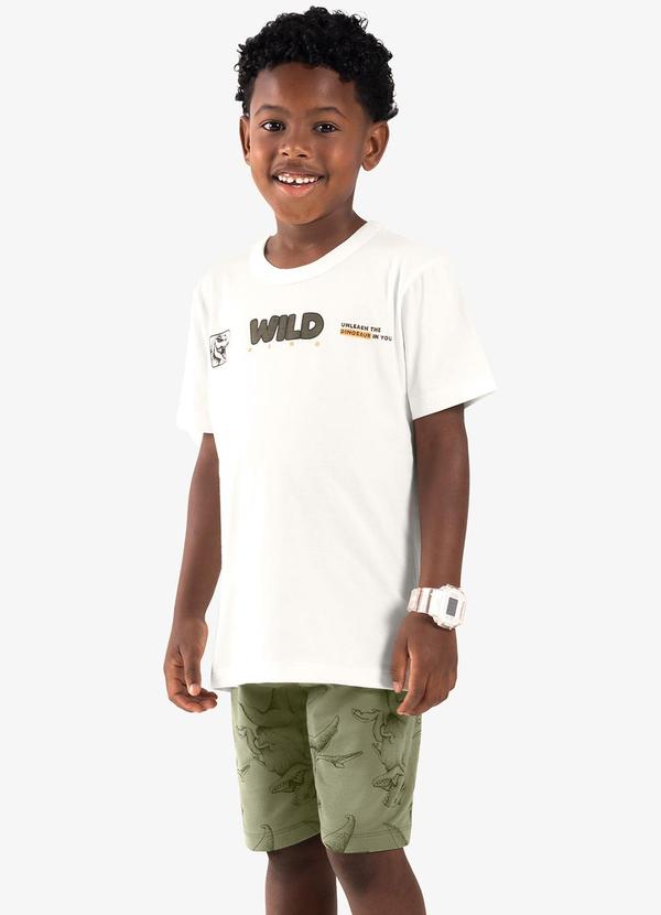 Rovi Kids - Conjunto Infantil Camiseta com Bermuda Bege