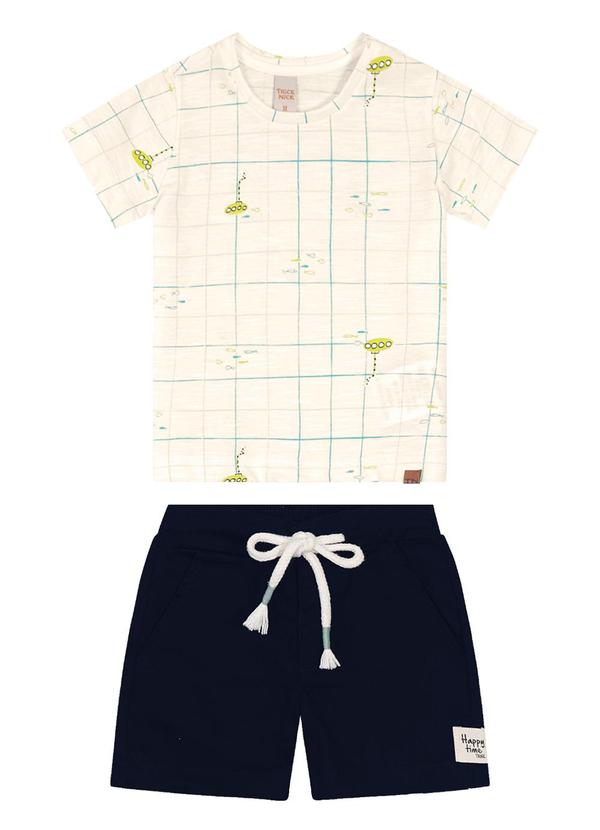Trick Nick - Conjunto Infantil Camiseta com Bermuda Bege