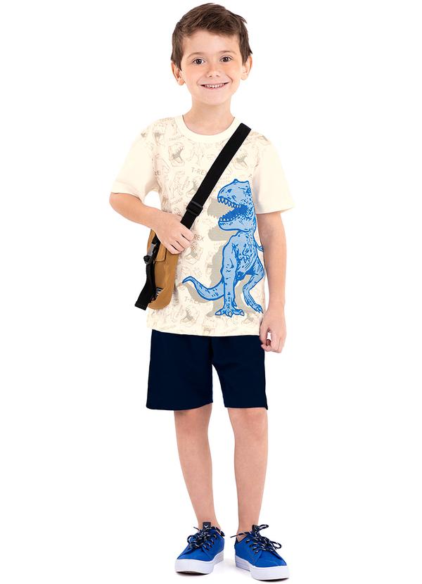 Rovi Kids - Conjunto Infantil Camiseta com Bermuda Bege