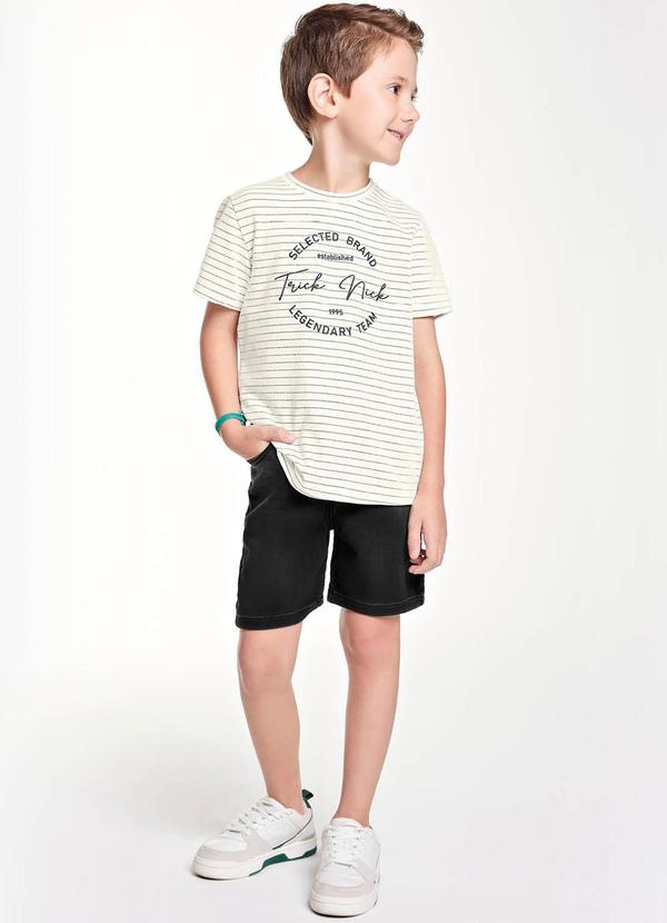 Trick Nick - Conjunto Infantil Camiseta com Bermuda Bege