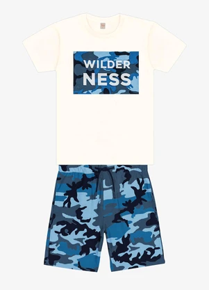 Trick Nick - Conjunto Infantil Camiseta com Bermuda Bege - TRICK NICK