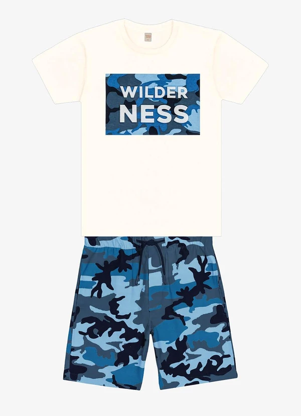 Trick Nick - Conjunto Infantil Camiseta com Bermuda Bege