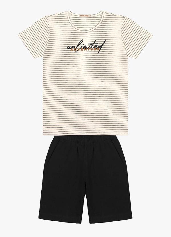 Trick Nick - Conjunto Infantil Camiseta com Bermuda Bege