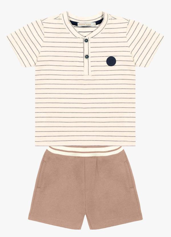 Trick Nick - Conjunto Infantil Camiseta com Bermuda Bege