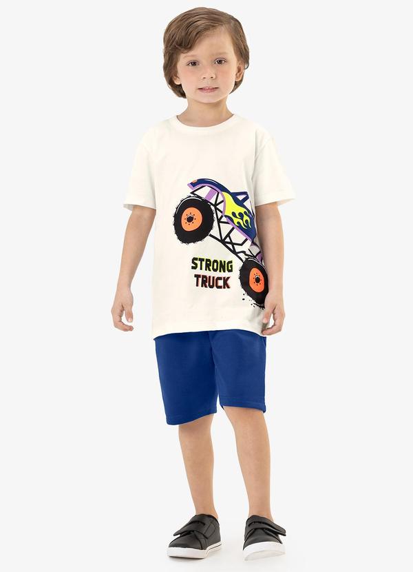 Rovi Kids - Conjunto Infantil Camiseta com Bermuda Bege