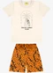 Rovi Kids - Conjunto Infantil Camiseta com Bermuda Bege - variação: Bege
